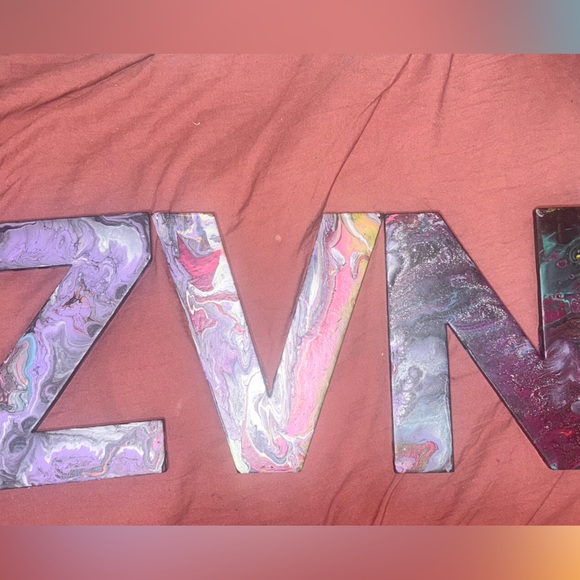 Paint Pour Custom Letters - one of a kind every time - Picture 2 of 16